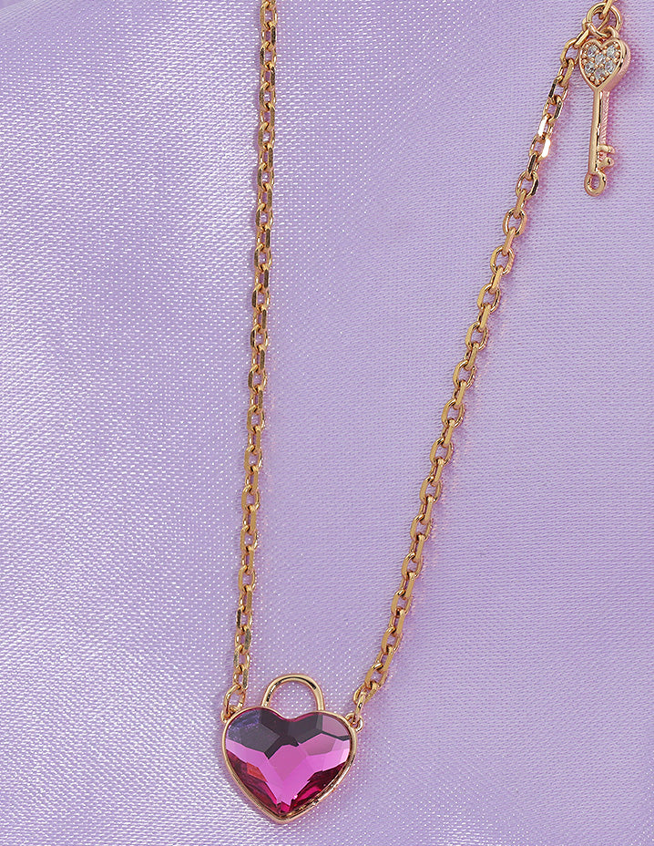 Swarovski Crystal Love Lock Crystal Chain Pendant