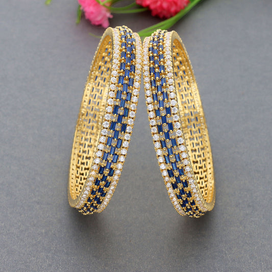 Zirconia Navy Blue Bangles