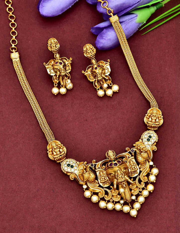 Antique Kempu Necklace Set