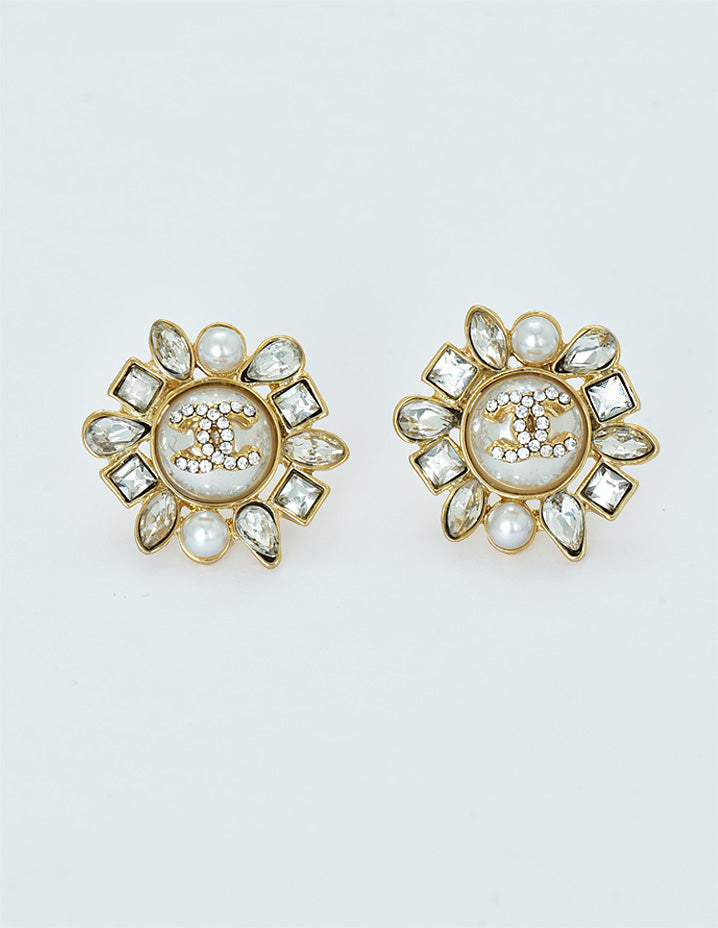 Zircon Mother Of Pearl Designer Stud Earrings