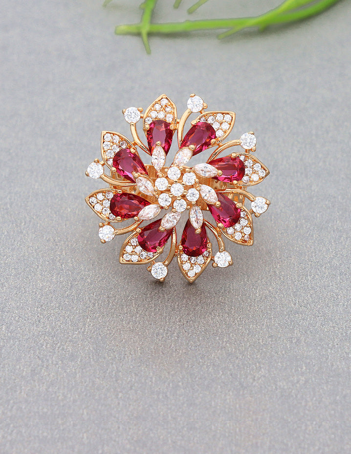 Zirconia Gold Polish Finger Ring