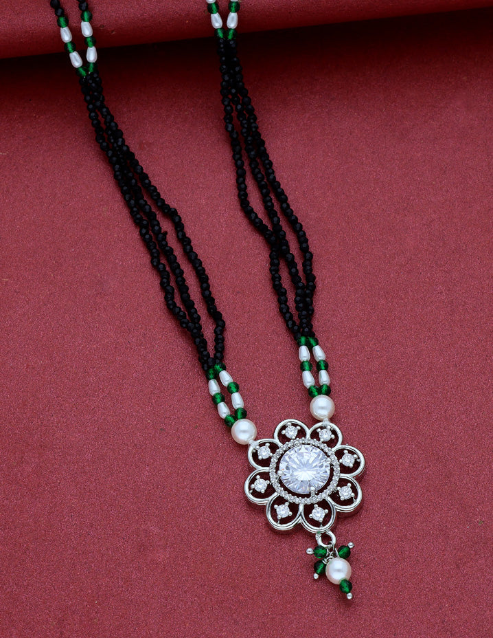 Zirconia Black Bead Mangalsutra