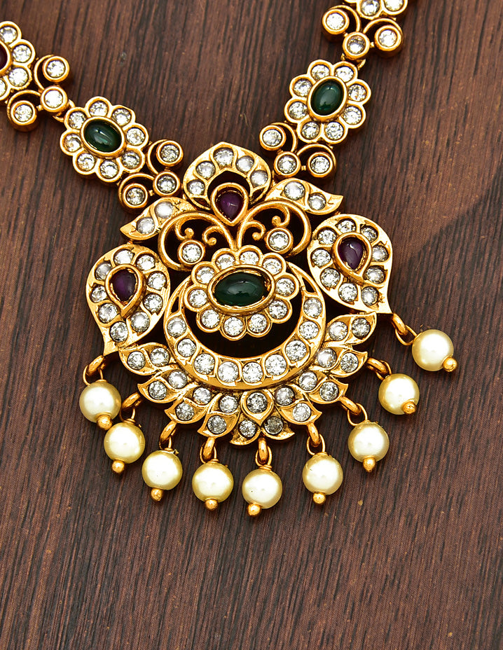 Antique Zirconia Necklace Set 127934