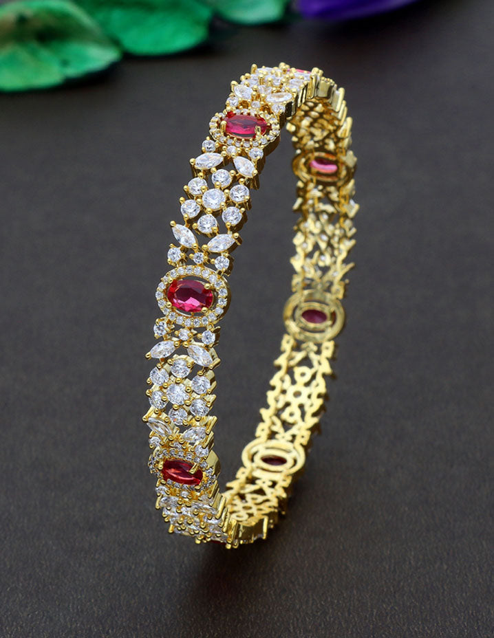 Zircon Kada Bangle zbgl10873/Gold