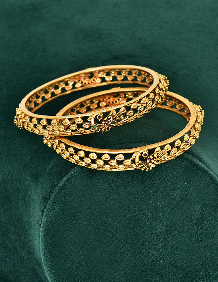 Antique Kempu Matt Bangles zbgl10911