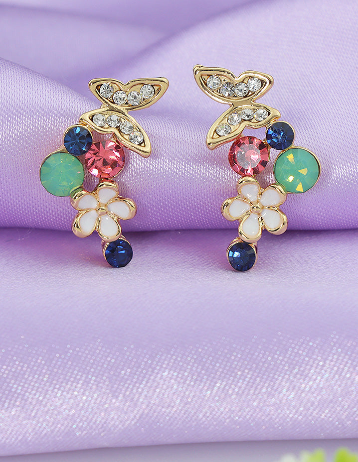 Designer Ceramic Earrings and Brooch Combo