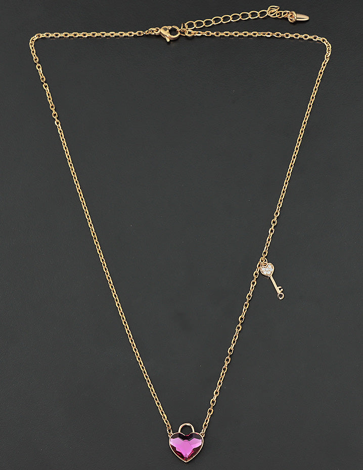 Swarovski Crystal Love Lock Crystal Chain Pendant