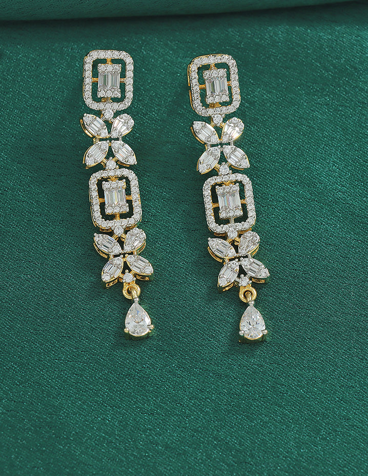 Designer Zirconia Crystal Gardenia Elegance Necklace Set