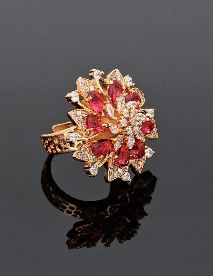 Zirconia Gold Polish Finger Ring