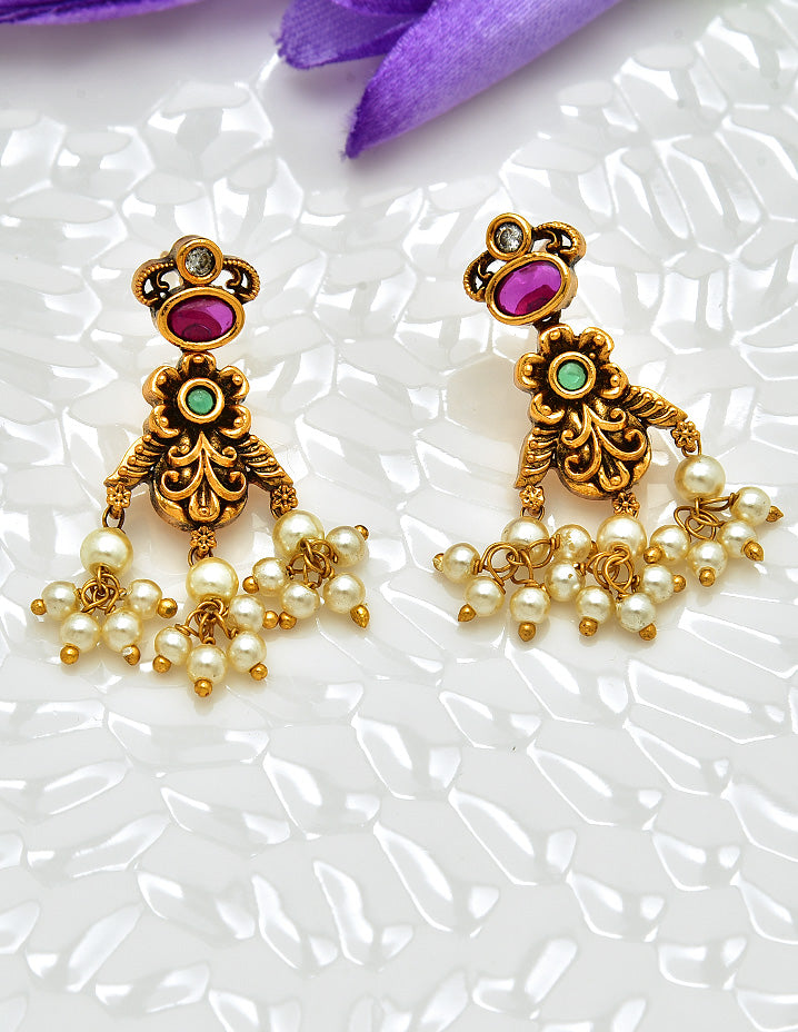 Antique Kempu Necklace Set 127933