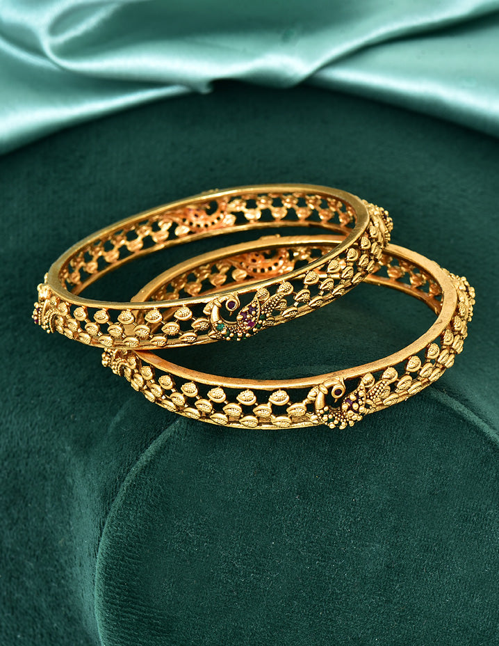 Antique Kempu Matt Bangles zbgl10911