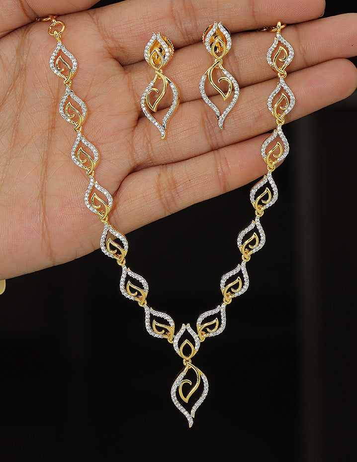 Designer Zirconia Crystal Elegance Necklace Set