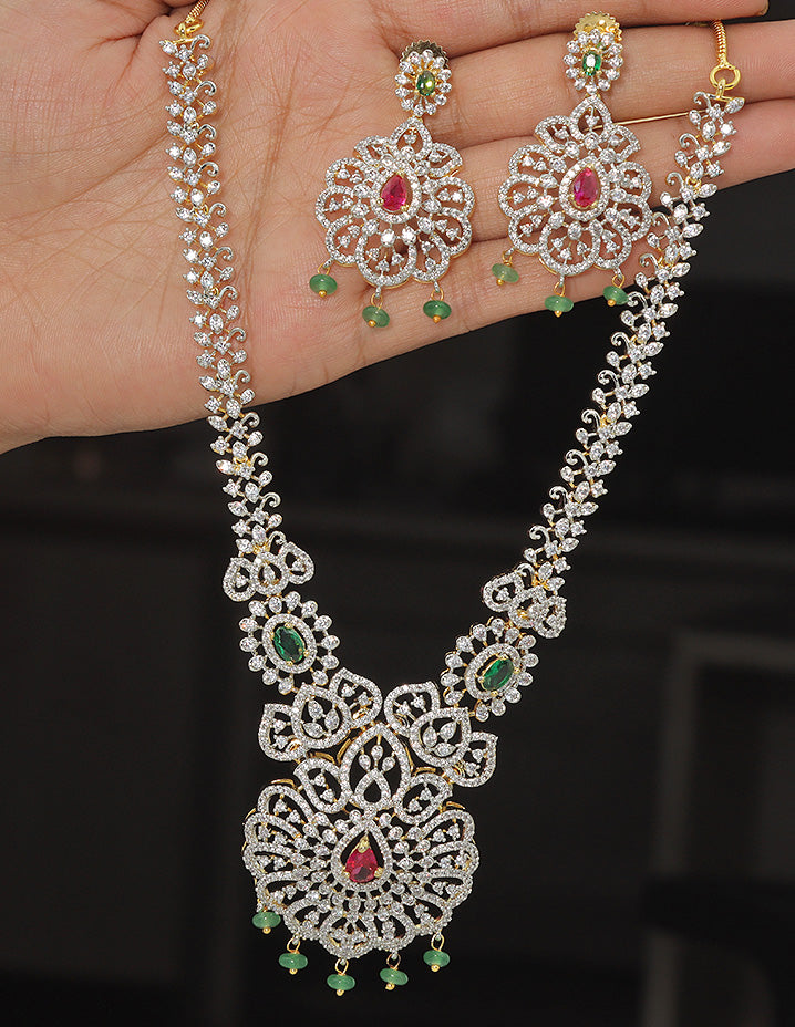 Designer GJ Polish Zirconia Necklace Set