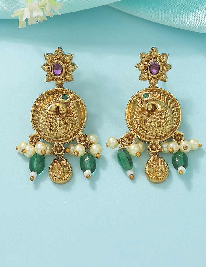 Designer Elegant Matt Kempu Necklace Set