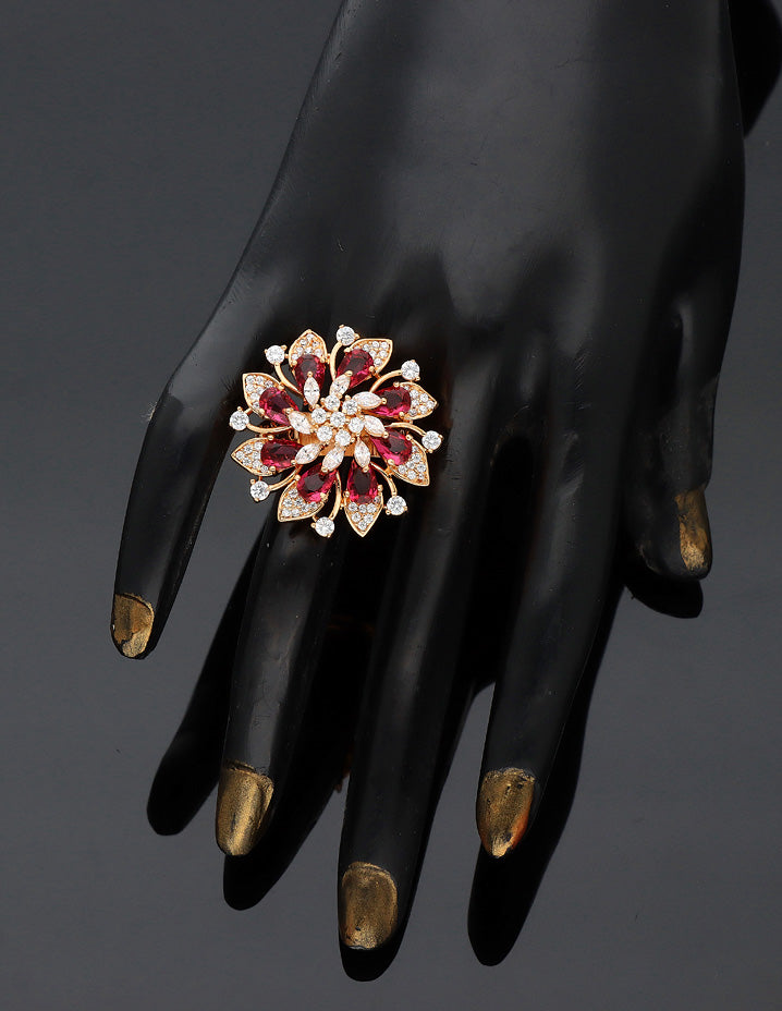 Zirconia Gold Polish Finger Ring