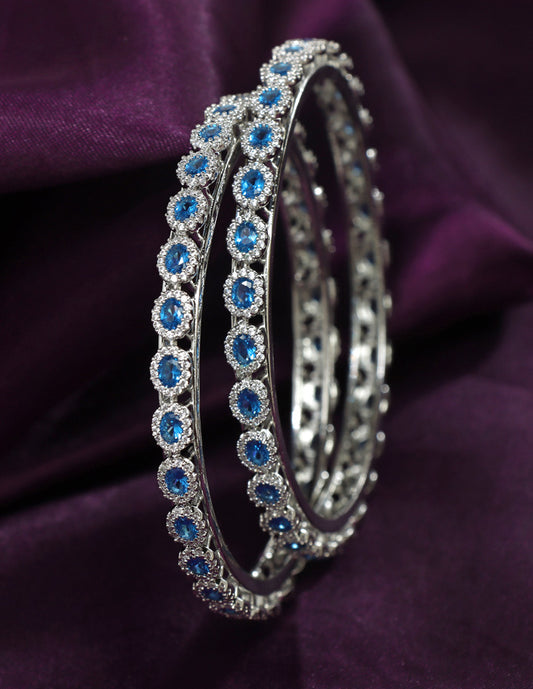 Designer Zirconia SkyBlue Bangles