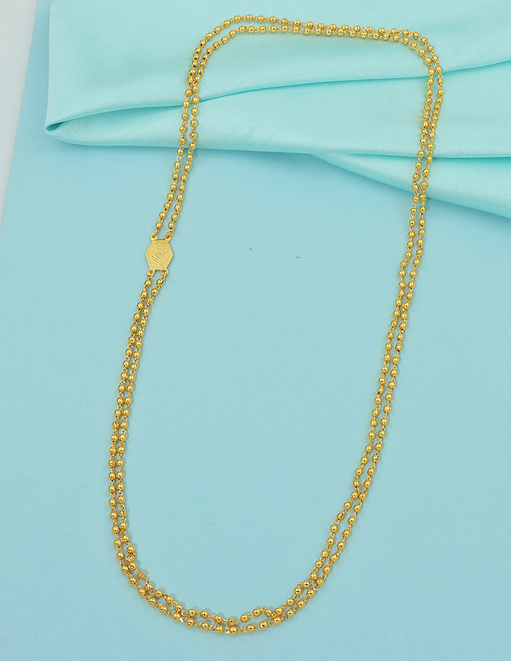 Designer Gold Polish Classic Double Layer Gold Bead Thali Chain