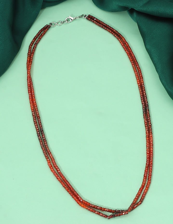 Designer 2-Lines Orange Cz Beads Mala