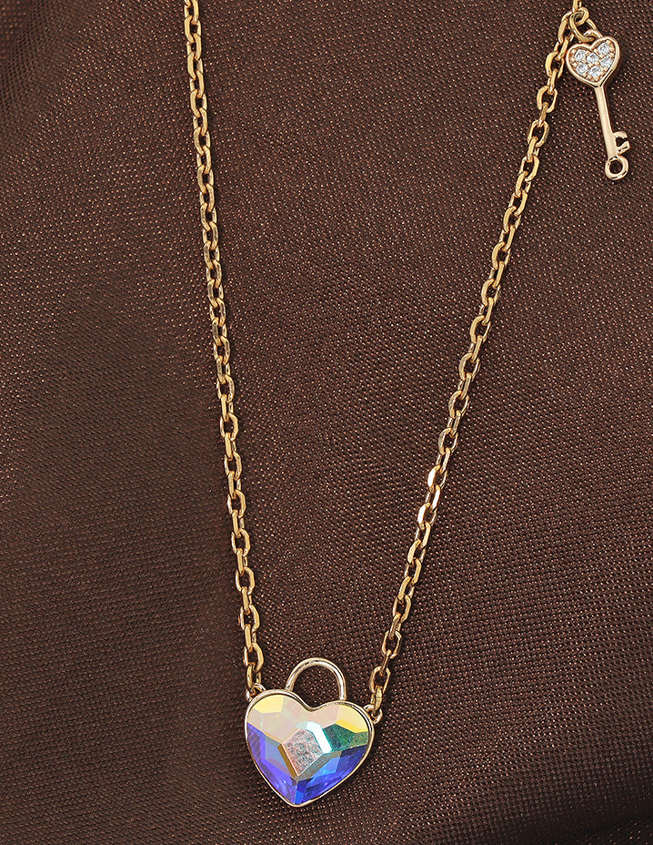 Swarovski Love Lock Crystal Chain Pendant