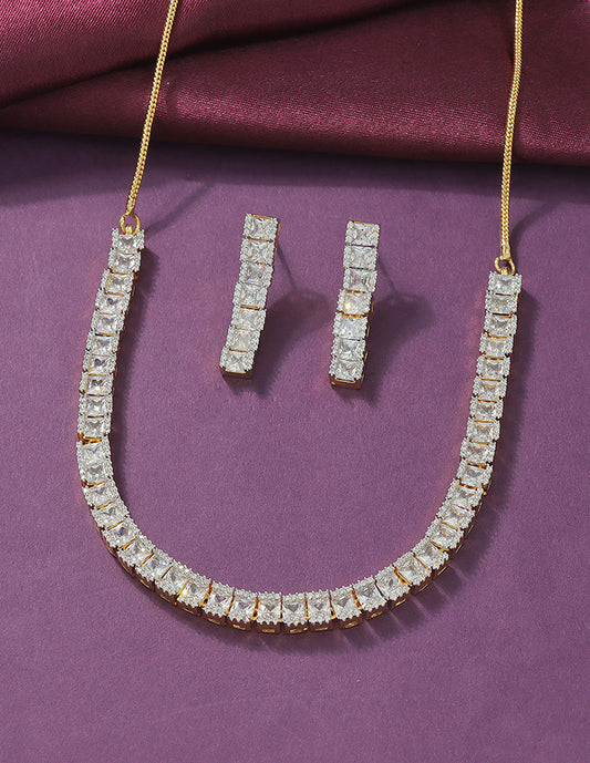 Designer Zirconia Crystal Elegance Necklace Set