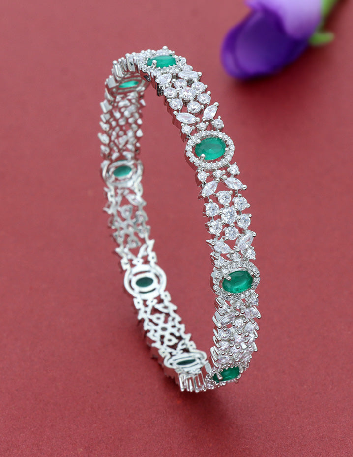 Zircon Kada Bangle zbgl10873/Rhodium