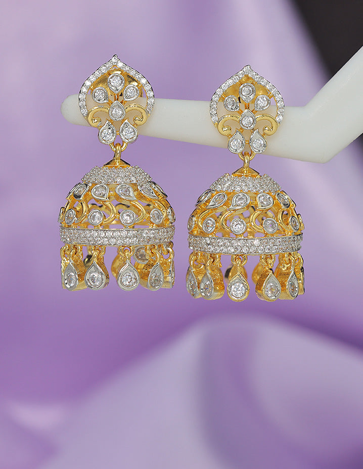 Designer Zirconia Floral Radiance Jhumka