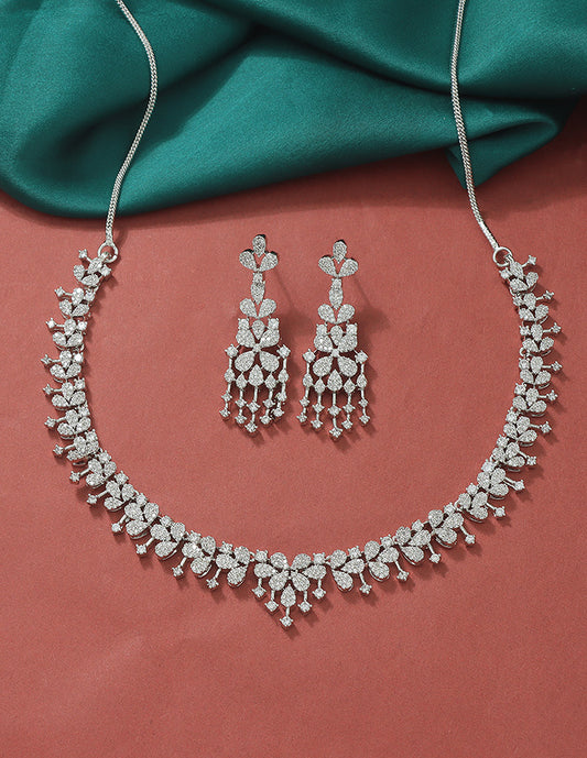 Designer Zirconia Crystal Elegance Necklace Set