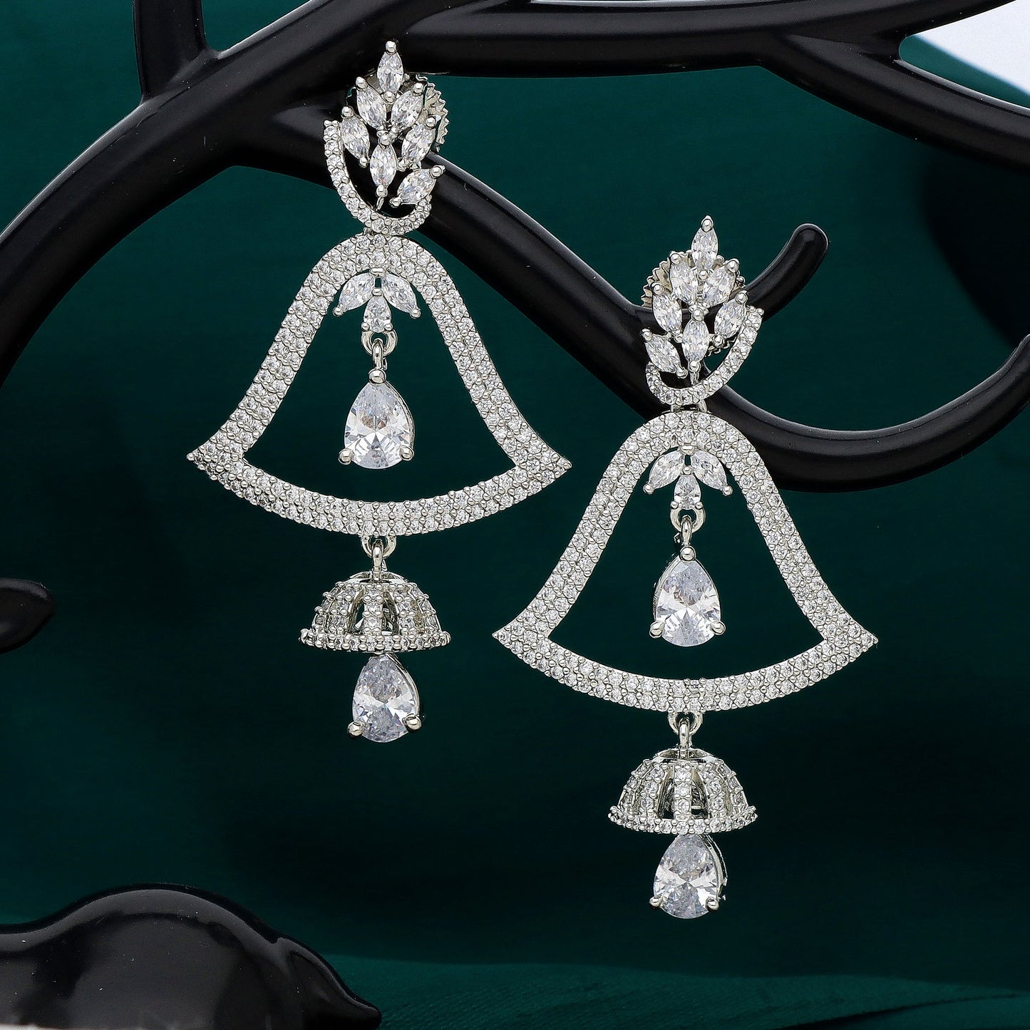 Zirconia Chandbali Earrings