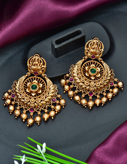 Designer Lakshmi Devi Kempu Earrings