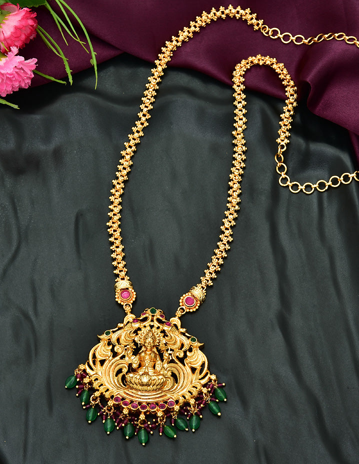 Zirconia Lakshmi Chain Pendant