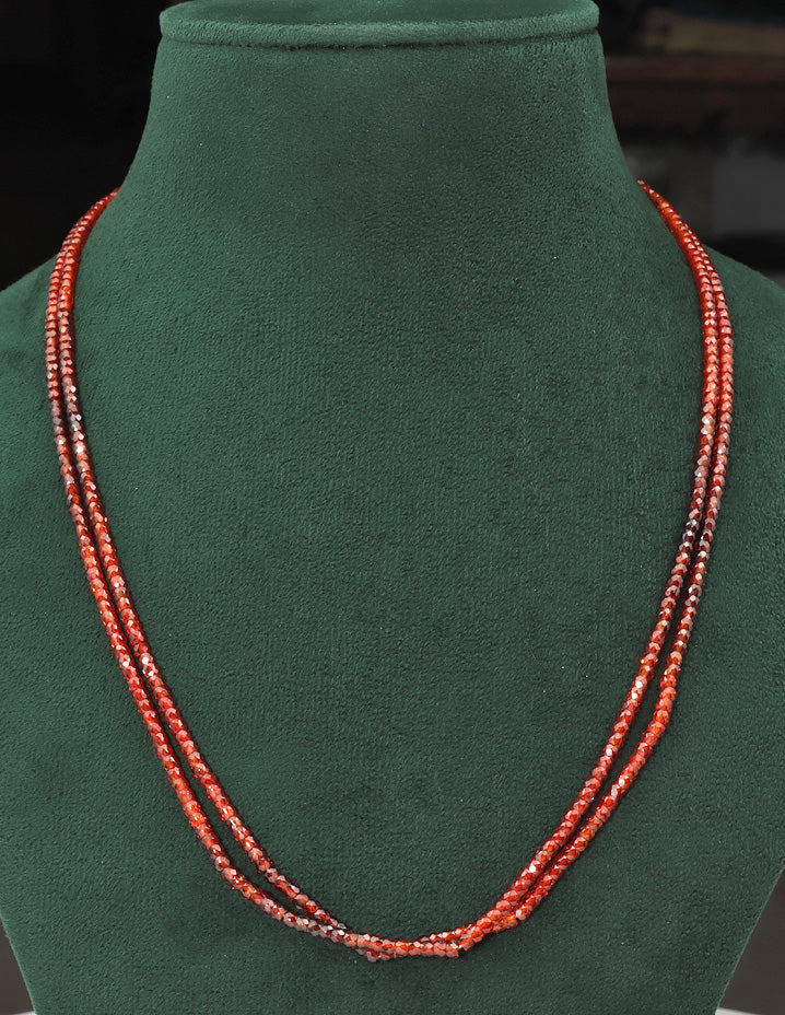 Designer 2-Lines Orange Cz Beads Mala