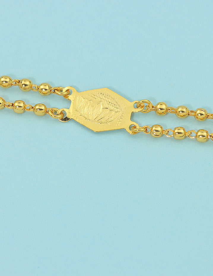 Designer Gold Polish Classic Double Layer Gold Bead Thali Chain