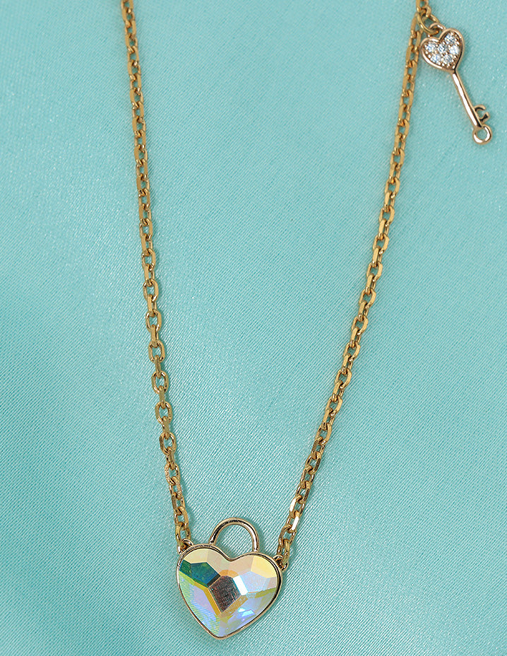 Swarovski Love Lock Crystal Chain Pendant