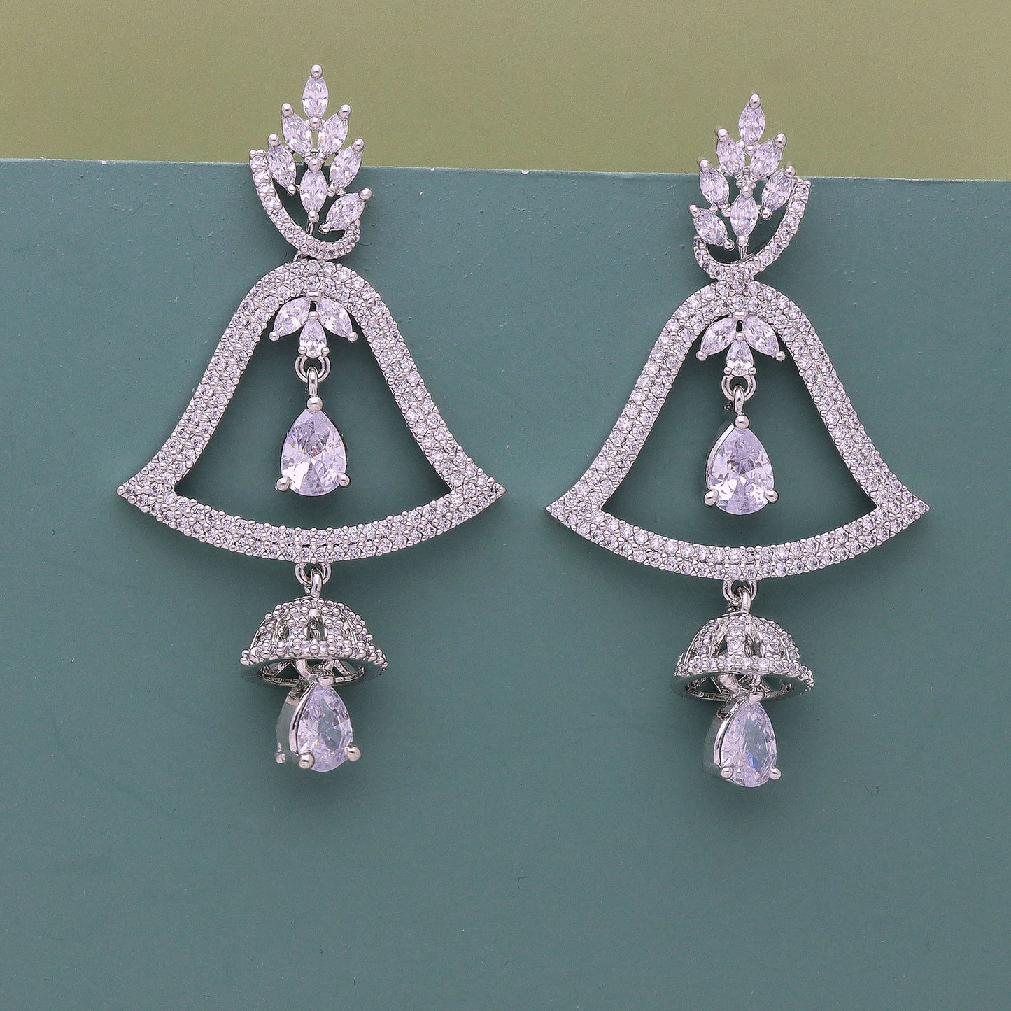 Zirconia Chandbali Earrings