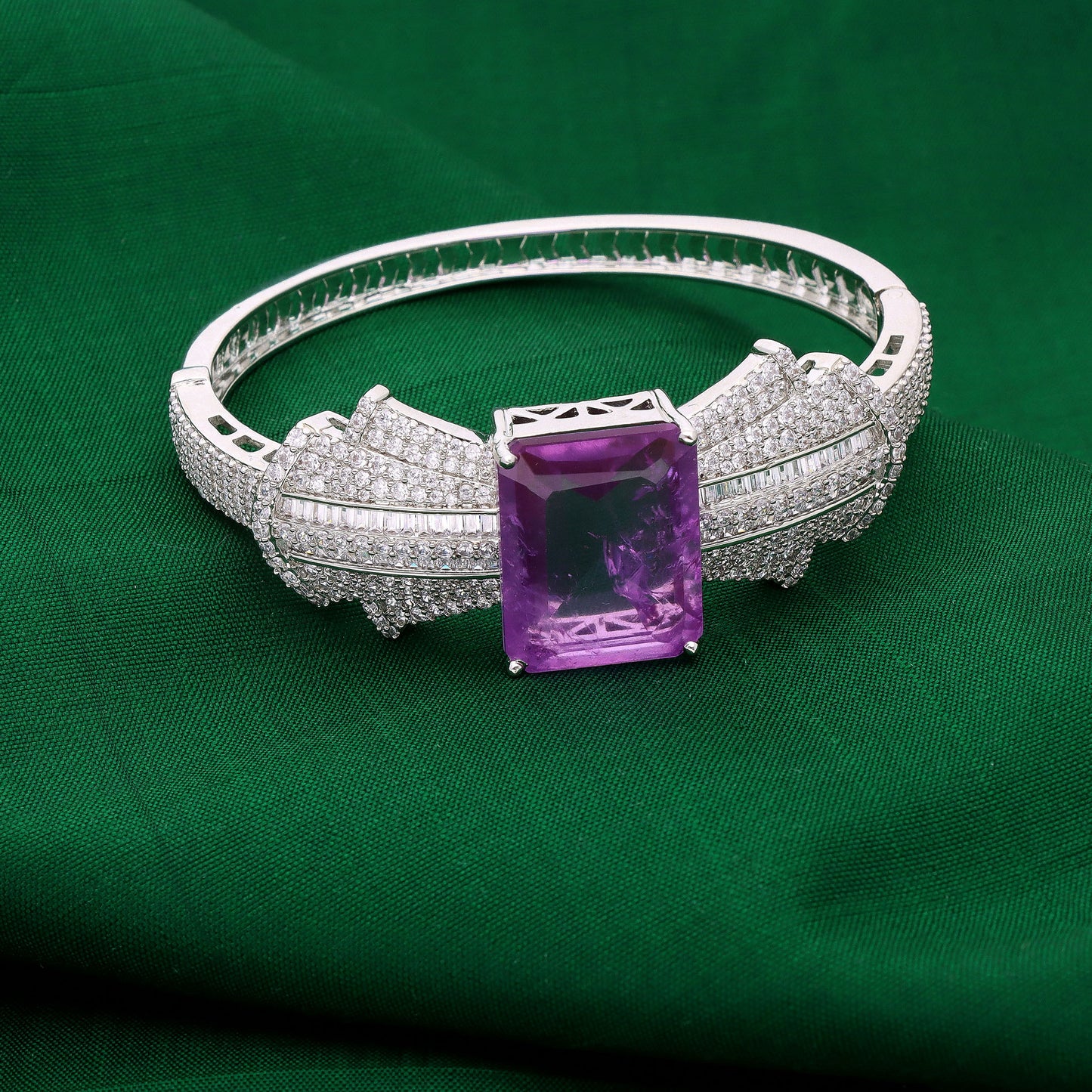 Stylish Zirconia Violet Color Stone Bracelet
