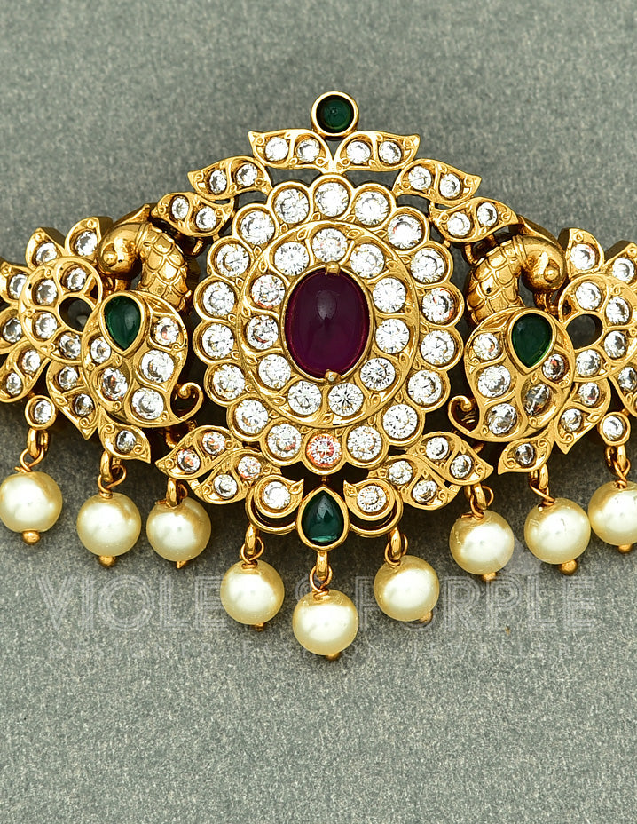 Gold Polish Peacock Design Chain Baju Band