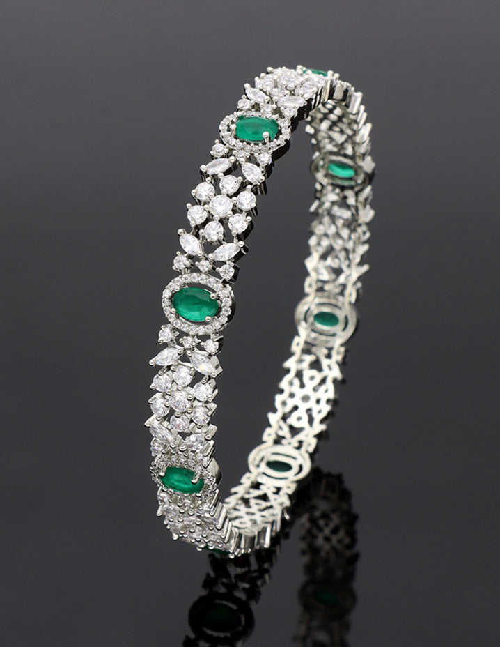 Zircon Kada Bangle zbgl10873/Rhodium