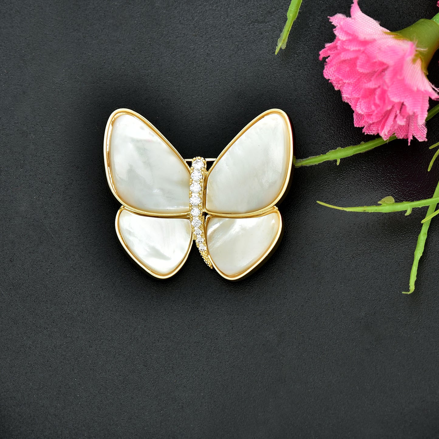 Zirconia Butterfly Design Saree Pin