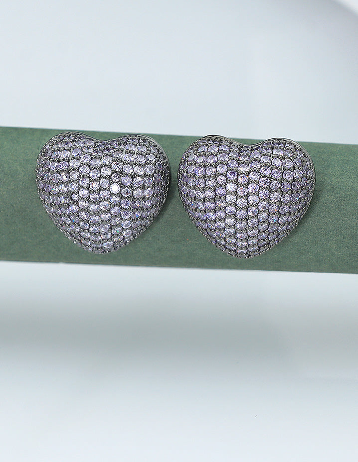 Designer Zirconia Black Polish Stud Earrings