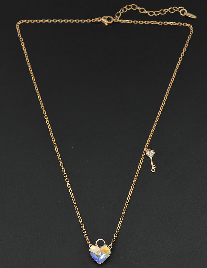 Swarovski Love Lock Crystal Chain Pendant