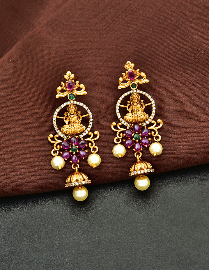 Antique Lakshmi Devi Zirconia Necklace Set 127901