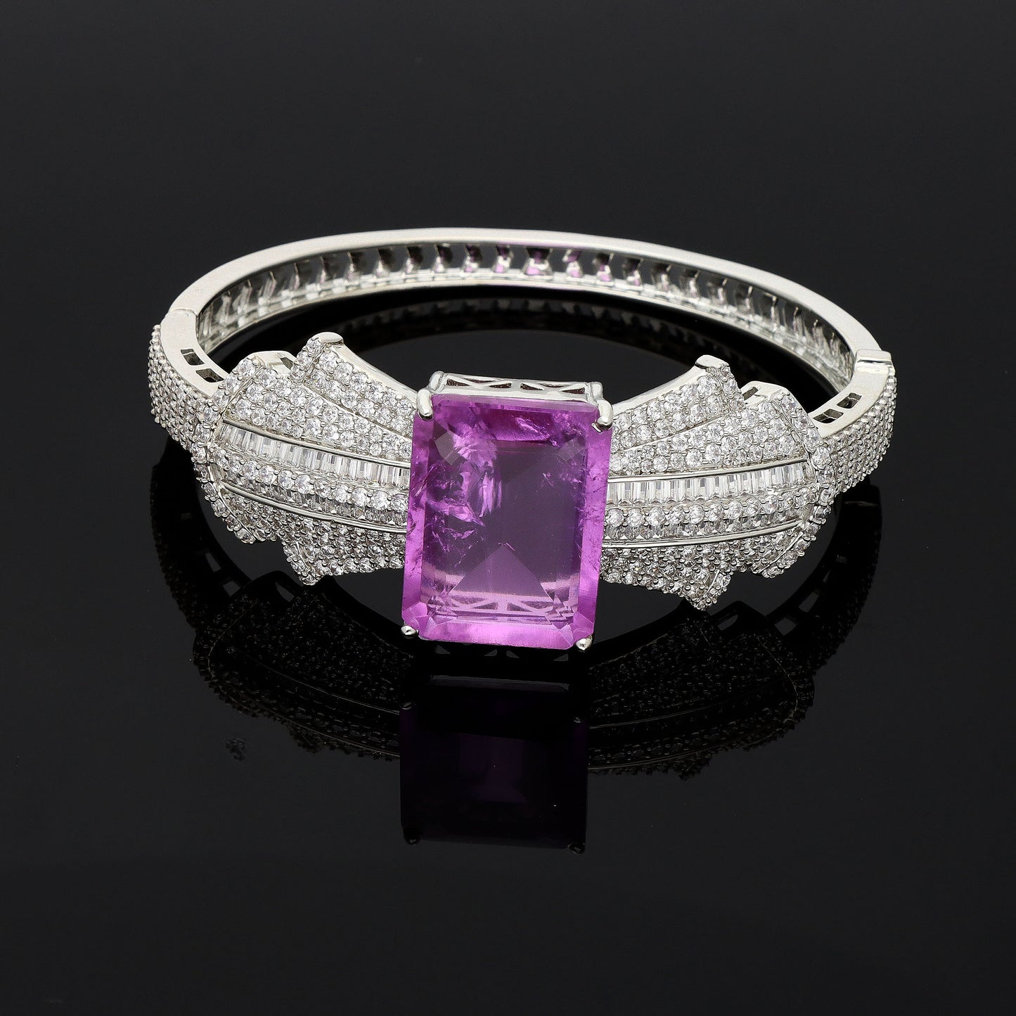 Stylish Zirconia Violet Color Stone Bracelet