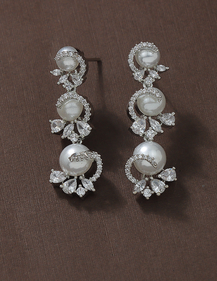 Designer Zirconia Pearl Whirl Elegance Necklace Set