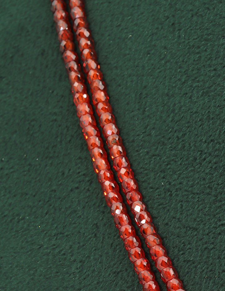 Designer 2-Lines Orange Cz Beads Mala