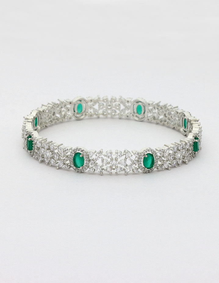 Zircon Kada Bangle zbgl10873/Rhodium