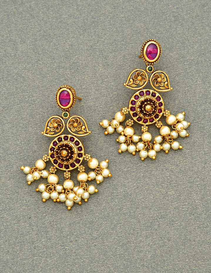 Antique Kempu Necklace Set 127990