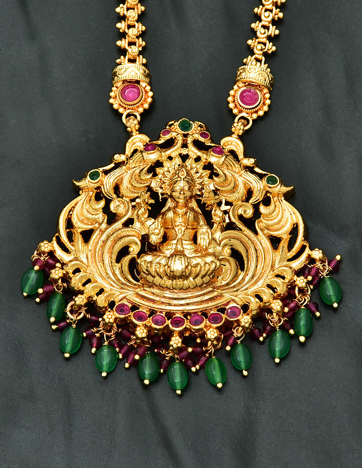 Zirconia Lakshmi Chain Pendant