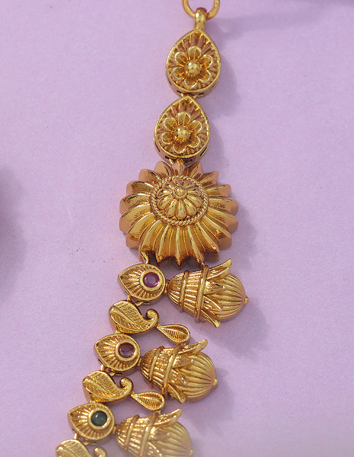 Designer Elegant Matt Kempu Necklace Set