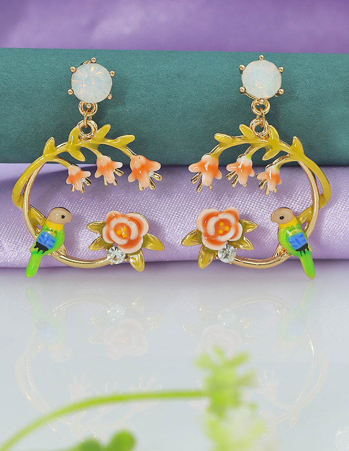 Designer Ceramic Earrings and Brooch Combo