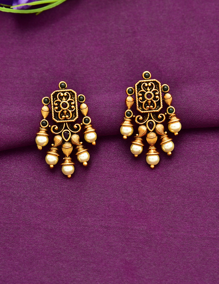 Antique Kempu Necklace Set 127937